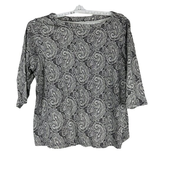 Croft & Barrow Women's Paisley Design 3/4 Sleeved Blouse Size 1X - Picture 1 of 5